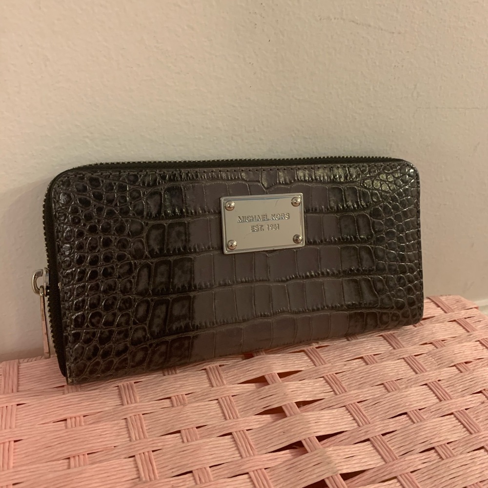 Michael Kors Gray Animal Skin Wallet